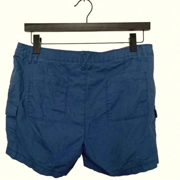 Natural Reflections 100% Cotton Mid Rise Flat Front Blue  Shorts - Picture 3 of 7